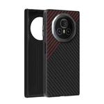 For Honor Magic V3 ABEEL C Carbon Fiber Series 6D Micro Relief MagSafe Phone Case(Black Red)