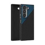 For Samsung Galaxy Z Fold5 5G ABEEL C Carbon Fiber Series 6D Micro Relief MagSafe Phone Case(Black Blue)