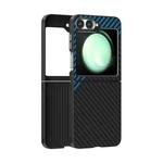 For Samsung Galaxy Z Flip5 5G ABEEL C Carbon Fiber Series 6D Micro Relief MagSafe Phone Case(Black Blue)