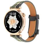 20mm Universal Slim Magnetic Buckle Napped Fabric Leather Watch Band(Green)