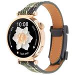 22mm Universal Slim Magnetic Buckle Napped Fabric Leather Watch Band(Green)