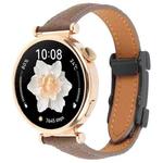 18mm Universal Slim Magnetic Buckle Genuine Leather Watch Band(Dark Brown)