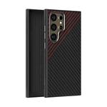 For Samsung Galaxy S24 Ultra 5G ABEEL C Carbon Fiber Series 6D Micro Relief MagSafe Phone Case(Black Red)