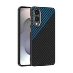 For Samsung Galaxy S25 Edge 5G ABEEL C Carbon Fiber Series 6D Micro Relief MagSafe Phone Case(Black Blue)