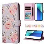 For Redmi Note 13 4G Bronzing Painting RFID Leather Phone Case(Pastoral Rose)