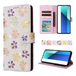 For Redmi Note 13 4G Bronzing Painting RFID Leather Phone Case(Bloosoming Flower)