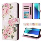 For Redmi Note 13 4G Bronzing Painting RFID Leather Phone Case(Rose Flower)