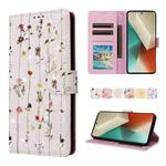 For Redmi Note 13 5G Bronzing Painting RFID Leather Phone Case(Flowers World)