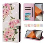 For Redmi Note 13 Pro+ Bronzing Painting RFID Leather Phone Case(Rose Flower)