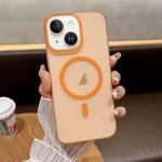 For iPhone 15 Plus Soft Sandy Skin Feel MagSafe Magnetic PC Phone Case(Orange)