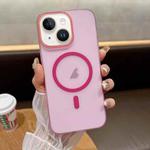 For iPhone 15 Plus Soft Sandy Skin Feel MagSafe Magnetic PC Phone Case(Rose Pink)