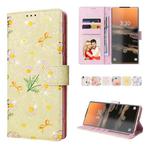 For Samsung Galaxy S23 Ultra 5G Bronzing Painting RFID Leather Phone Case(Yellow Daisy)