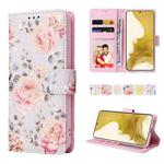 For Samsung Galaxy S23 5G Bronzing Painting RFID Leather Phone Case(Pastoral Rose)