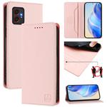 For Samsung Galaxy XCover7 Pro RC01 Dual-Folded Magnetic Suction RFID Leather Phone Case(Pink)