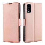 For Fujitsu Arrows We2 Ultra-thin Voltage Side Buckle Horizontal Flip Leather Phone Case(Rose Gold)