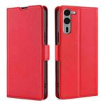 For Fujitsu Arrows We2 Plus Ultra-thin Voltage Side Buckle Horizontal Flip Leather Phone Case(Red)