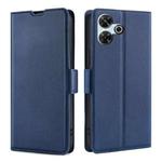 For Redmi 13 4G Ultra-thin Voltage Side Buckle Horizontal Flip Leather Phone Case(Blue)