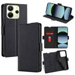 For Redmi Note 14 4G 163.25mm Ultra-thin Voltage Side Buckle Horizontal Flip Leather Phone Case(Black)