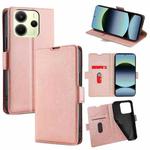 For Redmi Note 14 4G 163.25mm Ultra-thin Voltage Side Buckle Horizontal Flip Leather Phone Case(Rose Gold)