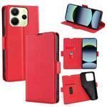 For Redmi Note 14 4G 163.25mm Ultra-thin Voltage Side Buckle Horizontal Flip Leather Phone Case(Red)