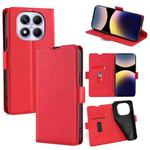 For Redmi Note 14 Pro 4G Ultra-thin Voltage Side Buckle Horizontal Flip Leather Phone Case(Red)