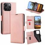 For Redmi Note 14 4G 164.84mm Ultra-thin Voltage Side Buckle Horizontal Flip Leather Phone Case(Rose Gold)