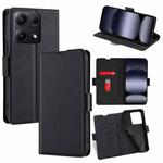 For Redmi Note 14S 4G Ultra-thin Voltage Side Buckle Horizontal Flip Leather Phone Case(Black)