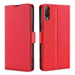 For Rakuten Hand 5G Ultra-thin Voltage Side Buckle Horizontal Flip Leather Phone Case(Red)