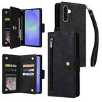 For Samsung Galaxy A36 5G Rivet Buckle 9 Cards Three Fold Leather Phone Case(Black)