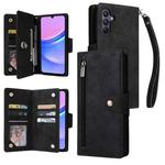 For Samsung Galaxy A26 5G Rivet Buckle 9 Cards Three Fold Leather Phone Case(Black)