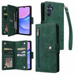 For Samsung Galaxy A26 5G Rivet Buckle 9 Cards Three Fold Leather Phone Case(Green)