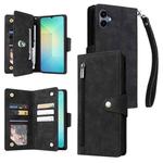 For Samsung Galaxy A07 4G / 5G Rivet Buckle 9 Cards Three Fold Leather Phone Case(Black)