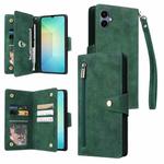 For Samsung Galaxy A07 4G / 5G Rivet Buckle 9 Cards Three Fold Leather Phone Case(Green)