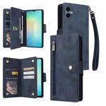For Samsung Galaxy A07 4G / 5G Rivet Buckle 9 Cards Three Fold Leather Phone Case(Blue)