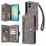 For Samsung Galaxy A07 4G / 5G Rivet Buckle 9 Cards Three Fold Leather Phone Case(Grey)