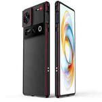 For ZTE nubia Z70 Ultra Aurora Series Lens Protector + Metal Frame Phone Case(Black Red)