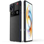 For ZTE nubia Z70 Ultra Aurora Series Lens Protector + Metal Frame Phone Case(Black Blue)