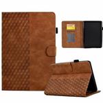 For Amazon Kindle PaperWhite 12th Gen 2024 Rhombus Embossed Leather Smart Tablet Case(Brown)