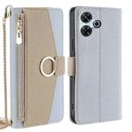 For Redmi 13 4G Crossbody Litchi Texture Leather Phone Case(Blue)