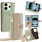 For Redmi Note 14 4G 163.25mm Crossbody Litchi Texture Leather Phone Case(Green)