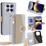 For Redmi Note 14 Pro 4G Crossbody Litchi Texture Leather Phone Case(Blue)