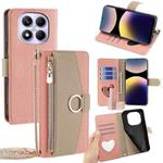 For Redmi Note 14 Pro 4G Crossbody Litchi Texture Leather Phone Case(Pink)