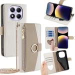For Redmi Note 14 Pro 4G Crossbody Litchi Texture Leather Phone Case(White)