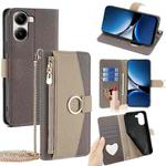 For Redmi Turbo 4 / Xiaomi Poco X7 Pro 5G Crossbody Litchi Texture Leather Phone Case(Grey)