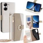 For Redmi Turbo 4 / Xiaomi Poco X7 Pro 5G Crossbody Litchi Texture Leather Phone Case(White)