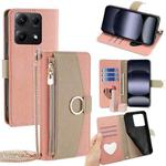 For Redmi Note 14S 4G Crossbody Litchi Texture Leather Phone Case(Pink)