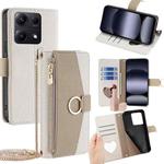 For Redmi Note 14S 4G Crossbody Litchi Texture Leather Phone Case(White)