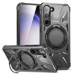 For Samsung Galaxy S25+ 5G MagSafe Magnetic Shockproof Phone Case with Ring Holder(Dark Grey)