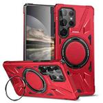 For Samsung Galaxy S25 Ultra 5G MagSafe Magnetic Shockproof Phone Case with Ring Holder(Red)
