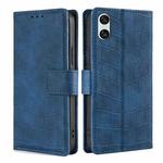 For Sony Xperia 10 VI Skin Feel Crocodile Magnetic Clasp Leather Phone Case(Blue)